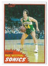 PAUL WESTPHAL 1981-82 Topps Basketball # W101 Seattle Supersonics HOF NM - MT