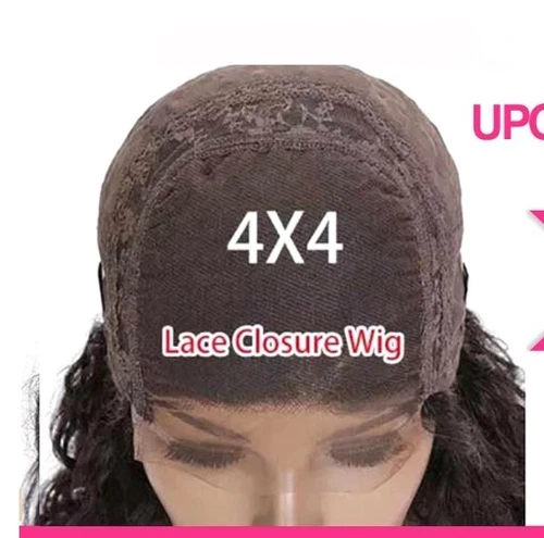 100% Echthaar Körperwelle 4x4 Lace Front Perücken Highlight Braun Perücke für Mode - Bild 4 von 8