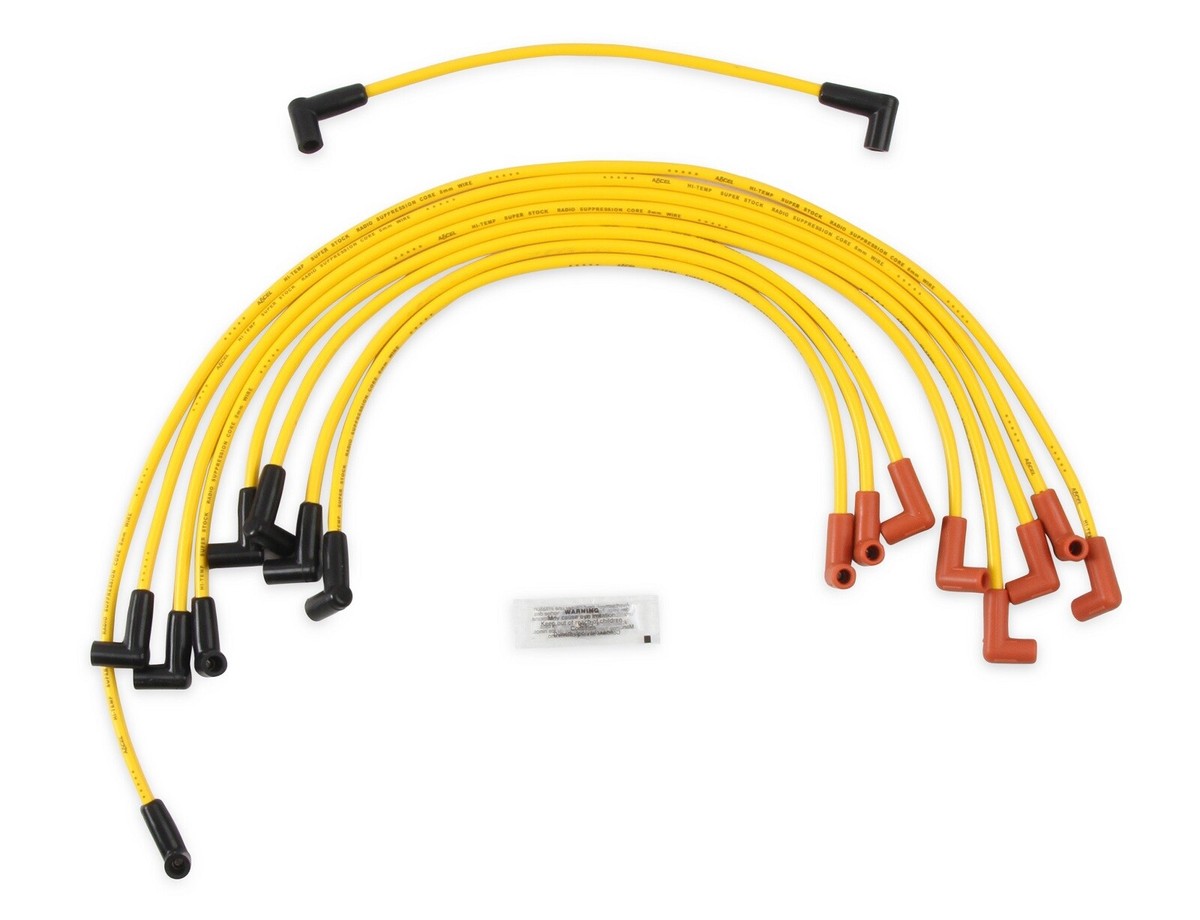 ACCEL 4048 8mm Yellow Spark Plug Wire Set for GM SBC V8 Vehicles