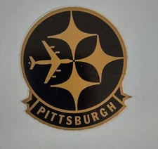 Vintage Pittsburgh International  Airport Decal Sticker Steel City 3x3.5"