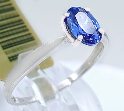 AAA 1,05 kt Tansanit Solitär Ring 10 Karat Weißgold - neu mit Etikett - HERGESTELLT IN USA