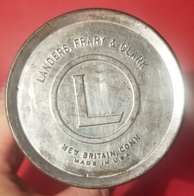 Vtg Landers Frary & Clark Aluminum 10" Thermos Vacuum Bottle Cork & Cup 