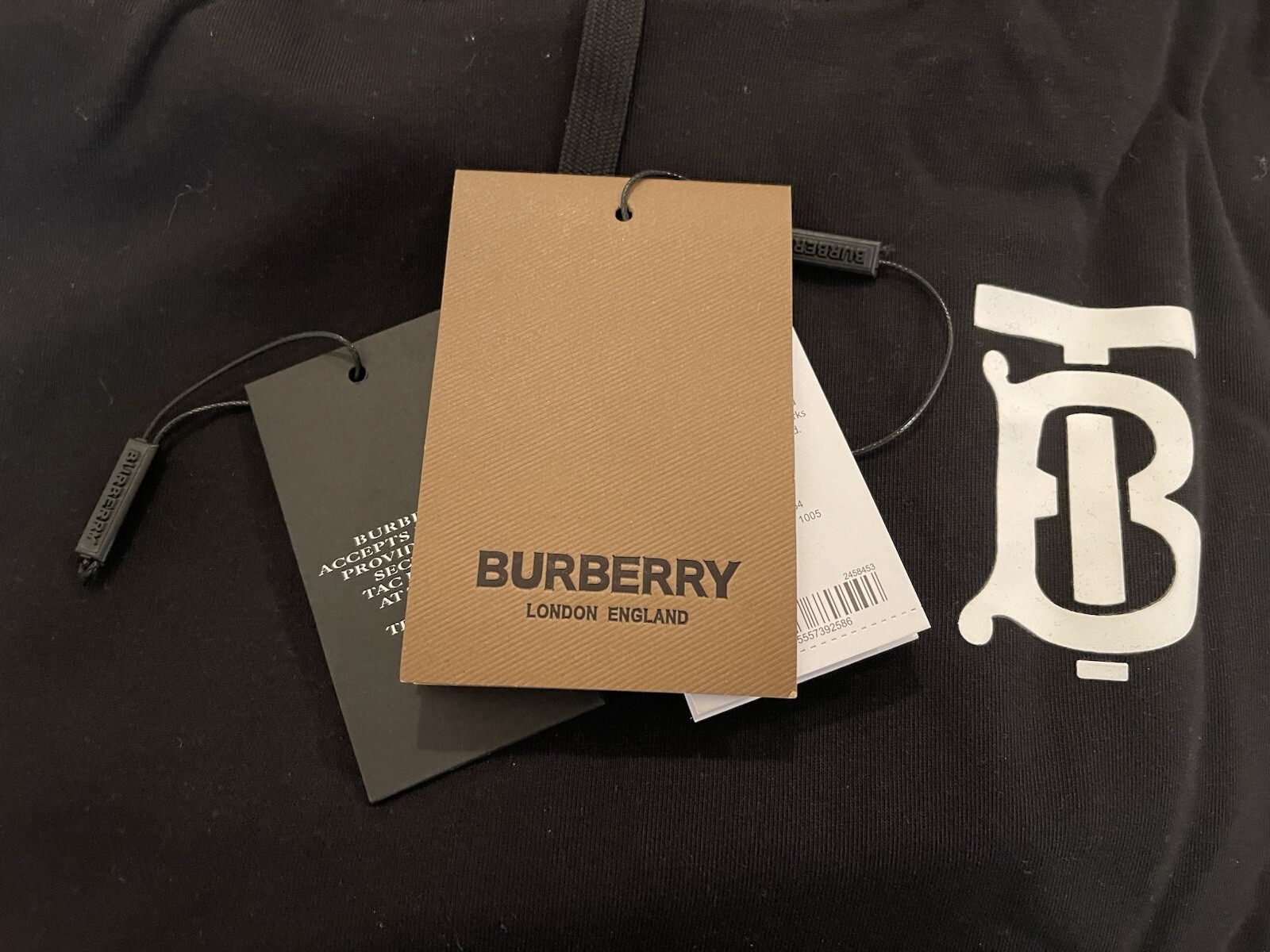 Authentic BURBERRY TB Monogram Black Sweatshirt, … - image 12