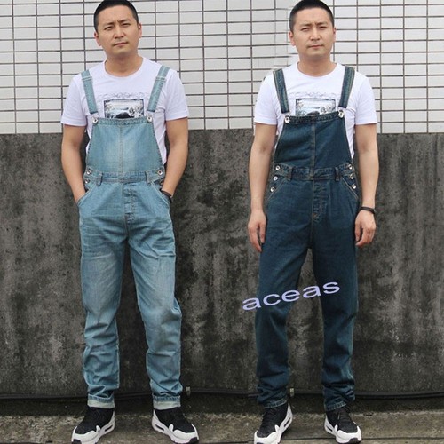 Informal Para hombres Pantalones De Mezclilla Peto Tirantes Pantalones Con  Pechera Monos Suelto Jeans | eBay