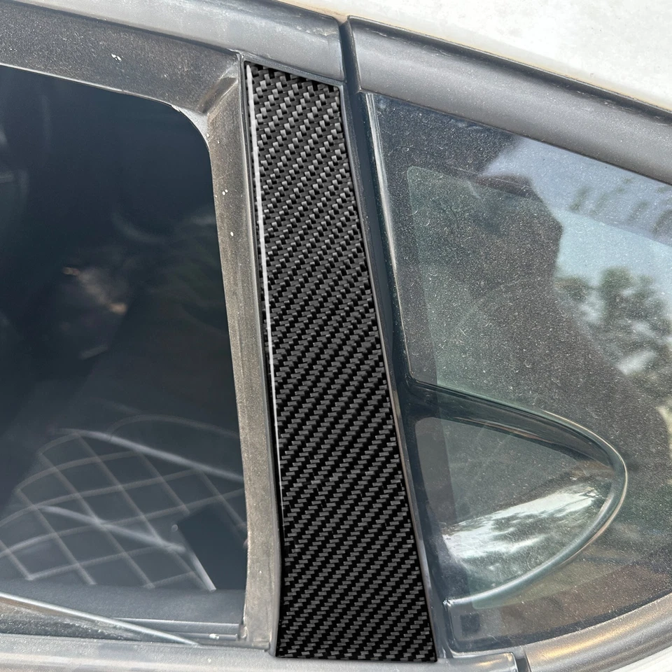 Cubierta de panel exterior de fibra de carbono real pilar B para Seat Leon MK2 2005-2012 Foto 3 de 4