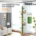 PAWZ Road Cat Tree Cactus Floor to Ceiling Scratching Post with Hammock 95"-108"