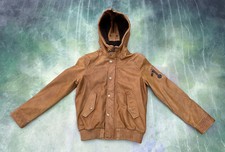 Vintage RARE Massimo Dutti Brown Leather Jacket Size Youth 11-12/A Years.