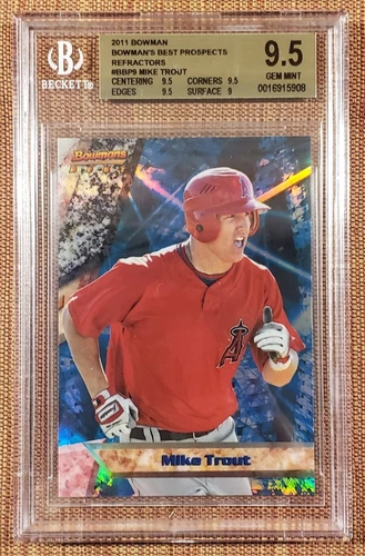 2011 Bowman's Best Refractors #BBP9 Mike Trout Baseball Card BGS 9.5 GEM /99 RC