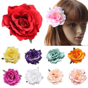 Big Rose Flower Brooch Hair Pins Clips Slides Grip Wedding Bridal