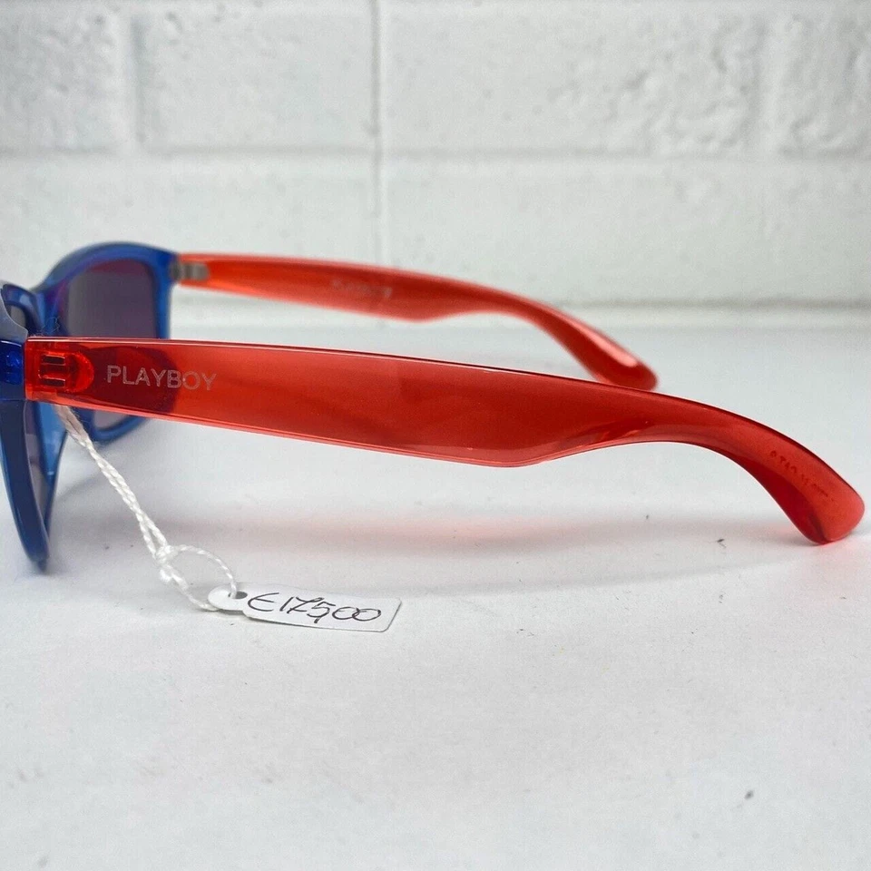 Gafas de sol vintage Playboy años 70 azul rojo PB00109-15 marco lente azul H1354 Foto 3 de 4