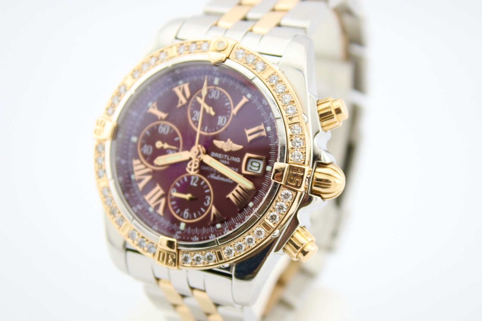 Breitling Chronomat Evolution Red Dial Diamond En… - image 6