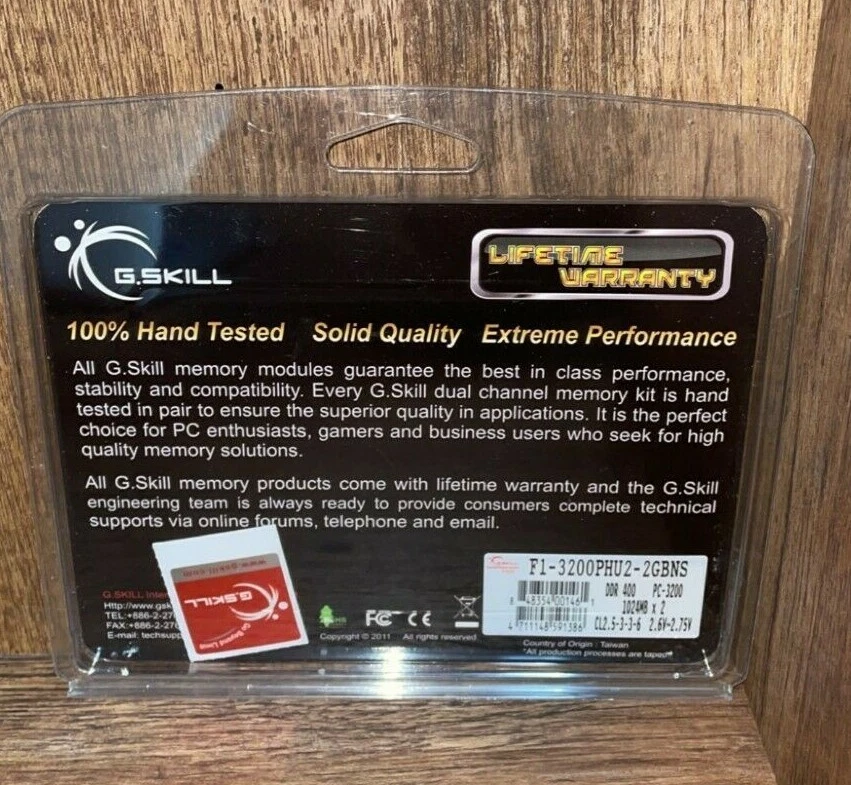 G.SKILL Dual Channel 512MB DDR 400 CL3 1024MBx2 - Image 2 of 2
