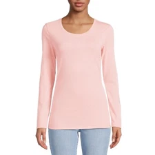 No Boundaries Juniors' Everyday Long Sleeve T-Shirt-Pink-XXXL (21)-NWT