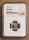 1937 P Silver Mercury Dime 10C NGC MS 66 FB