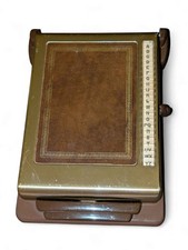 Vintage Bates Listfinder Cavalier Model Brown Gold Metal Address Phone Book