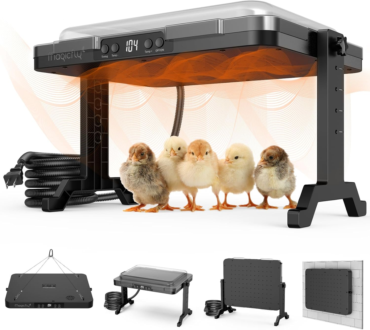 Brooder Heat Plate for Chicks, Magicfly 200W Adjustable Chicken