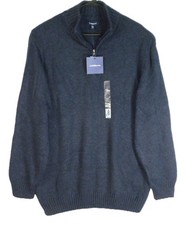 Croft  Barrow Men's Blue Heather Quarter Zip Pullover Sweater Size L