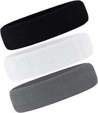 3 Pack Men Women Sweatband Headband Terry Cloth Moisture Wicking for Sports Te