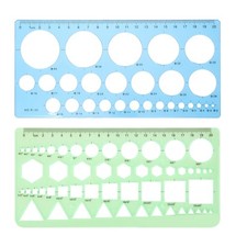 Circle Template Stencil Geometric Round Drawing Transparent Ruler 2 Pcs