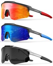 Polarized Sports Sunglasses for Men Women, UV400 One-Piece Lens Sport Shades ...