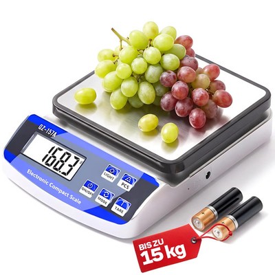 Digitale Präzisionswaage Küchenwaage 15Kg Feinwaage Haushaltswaage Tara LCD