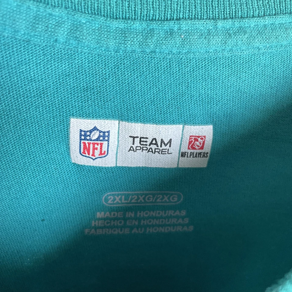 NFL Team Mens T Shirt Miami Dolphins Tannehill #17 Teal 2XL Crew Neck Pullover - Image 4 of 4