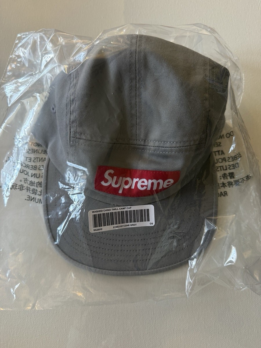 【Supreme】Washed Chino Twill Camp Cap グレー Supreme Washed Chino Twill Camp Cap Grey SS26 New | eBay