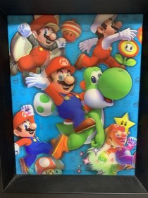 Mario brothers Yoshi NES Nintendo 3D Lenticular Shadow Box 8x10