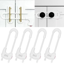4-Pack Sliding Cabinet Locks Baby Proofing U-Shaped Child Safety Latch