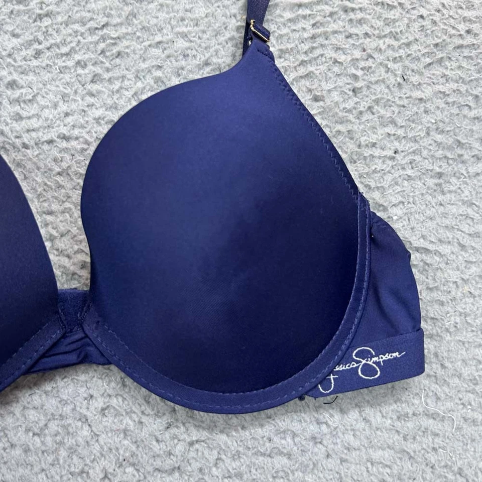 Sujetador Jessica Simpson 34C Sujetador Push Up Azul Hechizo Sexy Suave Foto 2 de 4