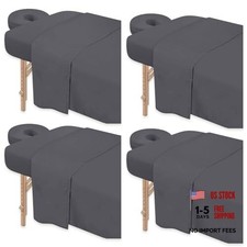 4 Sets Premium Microfiber Massage Table Sheets Set 3 Piece Set Includes Gray
