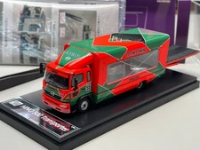 UM 1:64 Orange 500 HINO Ranger Transporter Truck Model--Mazda painting