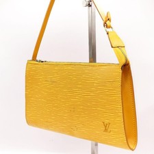 LOUIS VUITTON Pochette Accessoires Epi Leather Tassili Yellow Pouch Bag