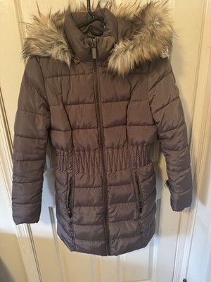 Laundry By Shelli Segal Faux Fur Trim Hood Puffer Down Coat  SZ M