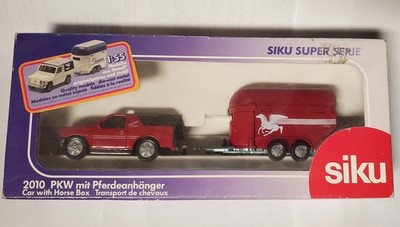 Siku #2010 Opel Frontera Sport w/ Horse Trailer Set - Red - Isuzu Amigo