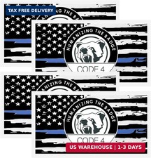 Thin Blue line Sticker Code 4, American Flag Thin Blue Line Car Decal, Police Su