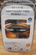 BELKIN EASY TRANSFER CABLE LAPTOP PC COMPUTER USB to USB SYNC FILES, NEW FACTORY