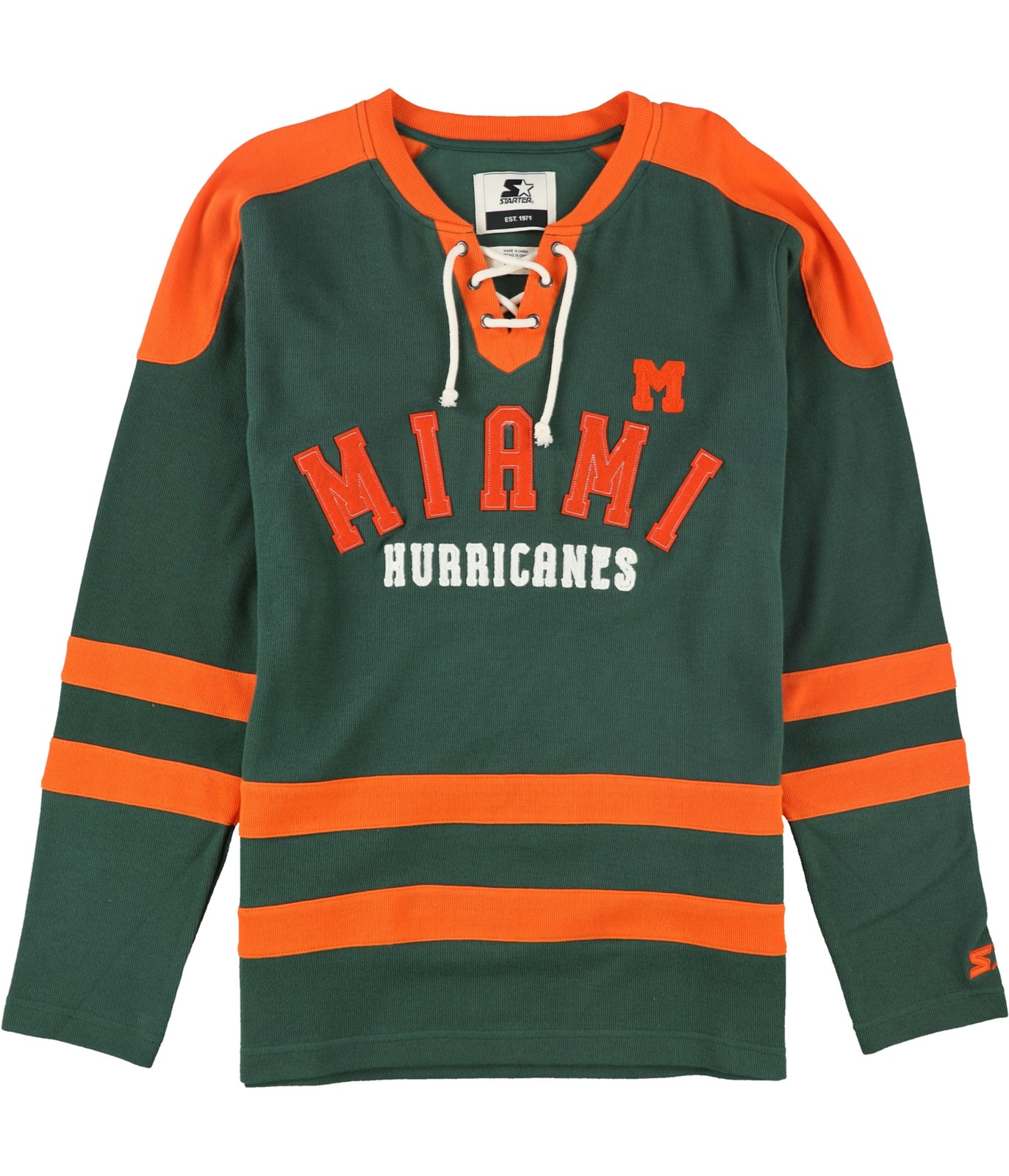 СТАРТОВЫЙ мужской свитер-пуловер University Of Miami, зеленый, Большой размер