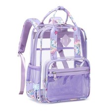 Small Clear Backpack for School Transparent Bookbag for Kids Heavy Duty PVC S...