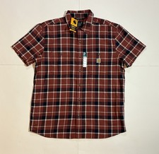 Carhartt Rugged Flex Relaxed Fit Short-Sleeve Plaid Shirt TW5701-M Size L NWT