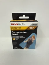 New! CVS Health Compression Glove Hand & Wrist Size S/M Light Support (Grey)