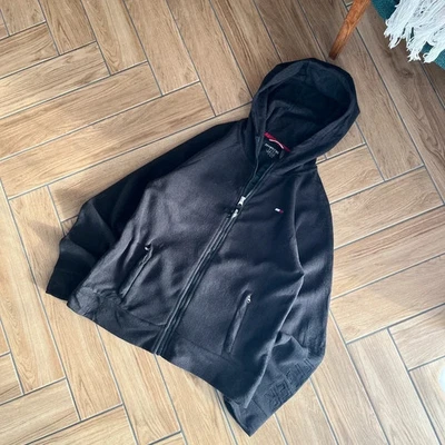 Tommy Hilfiger Vintage Fleece Jacket Retro 90s Unisex Streetwear Schwarz, L - Bild 1 von 4