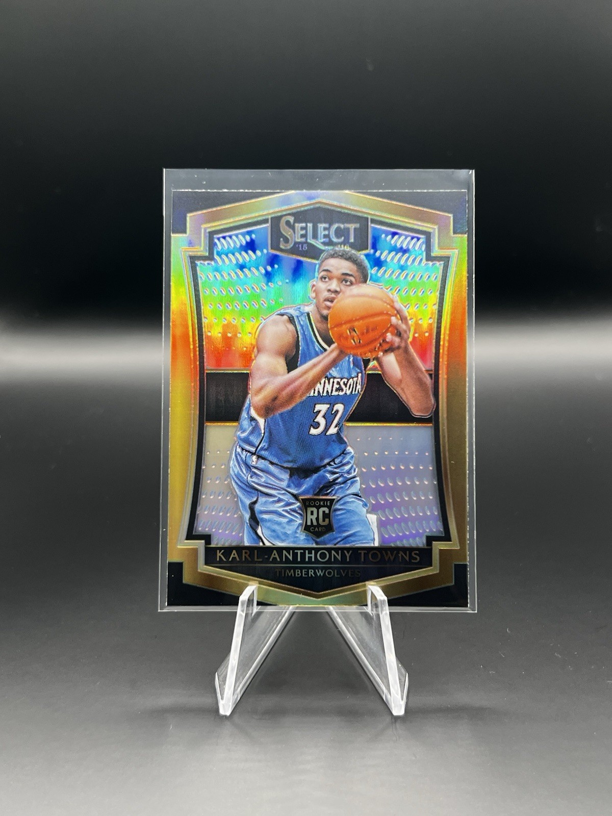 KARL-ANTHONY TOWNS 2015-16 PANINI SELECT #136 ROOKIE SILVER PRIZM RC