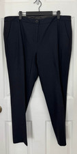 Boden Dress Pants Women's 14L Black Wool Straight Leg Flat Front Classic Preppy
