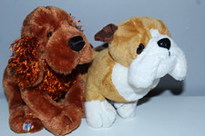 Lot of 2 Ganz Webkinz Lil Kinz Dogs Bulldog HS126 St. Bernard HS012 Plush