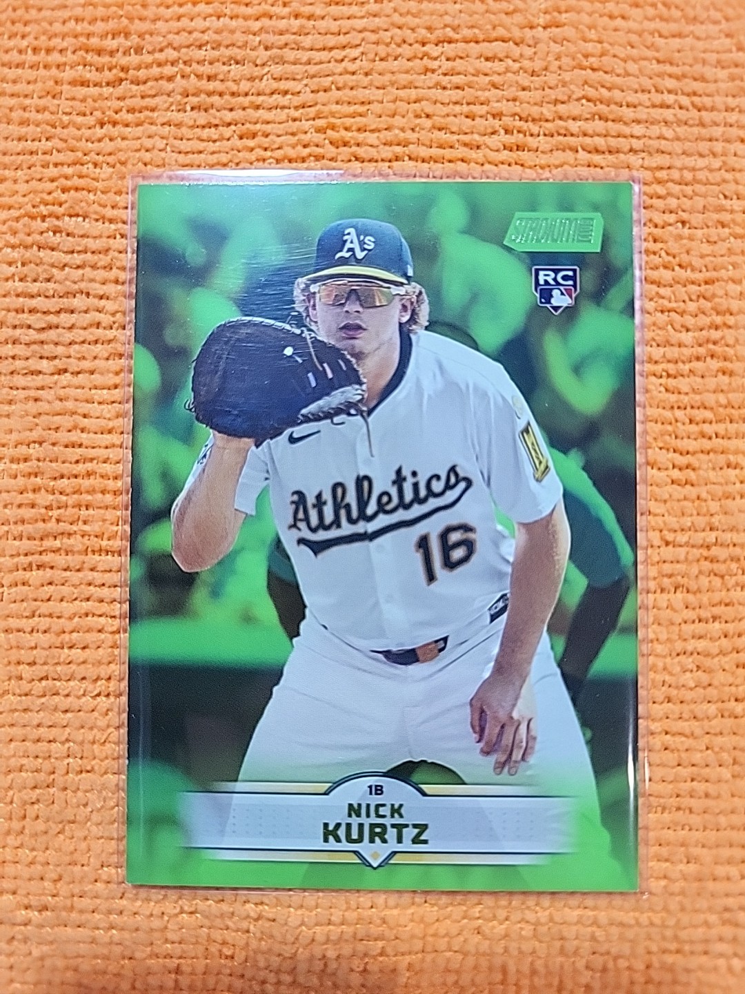 2025 Topps Stadium Club - Nick Kurtz #9 Lime Green Foil (RC)