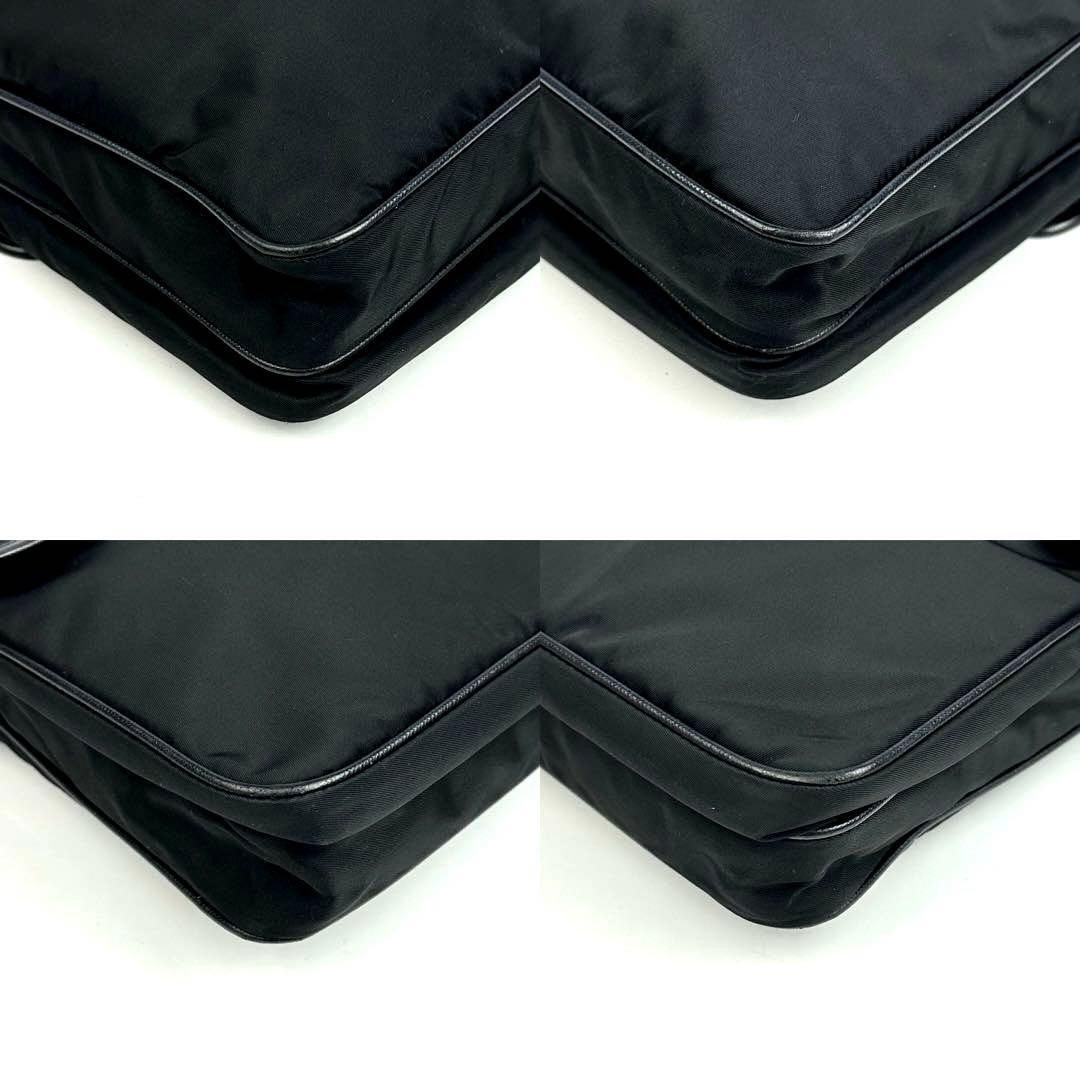 Prada Shoulder Bag Triangle Logo Plate Black Leather Vintage Authentic thumbnail 6