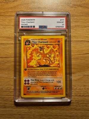 Pokémon TCG - Thicc Charizard Meme Card (Unofficial Parody - Not PSA  Graded)