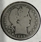 🇺🇸 1893-O  Barber Quarter 90% Silver, New Orleans mint.