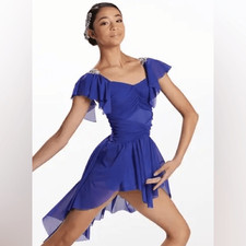 WEISSMAN Dance Costume royal blue lyrical Cold 16224 LC-large child